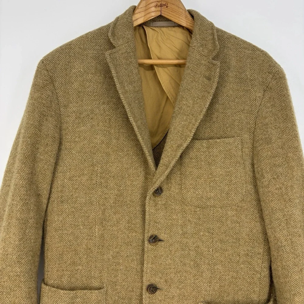 VTG‎ Crittenden Mackinnon Scotland Wool Blazer ML Tweed Herringbone Unstructured
